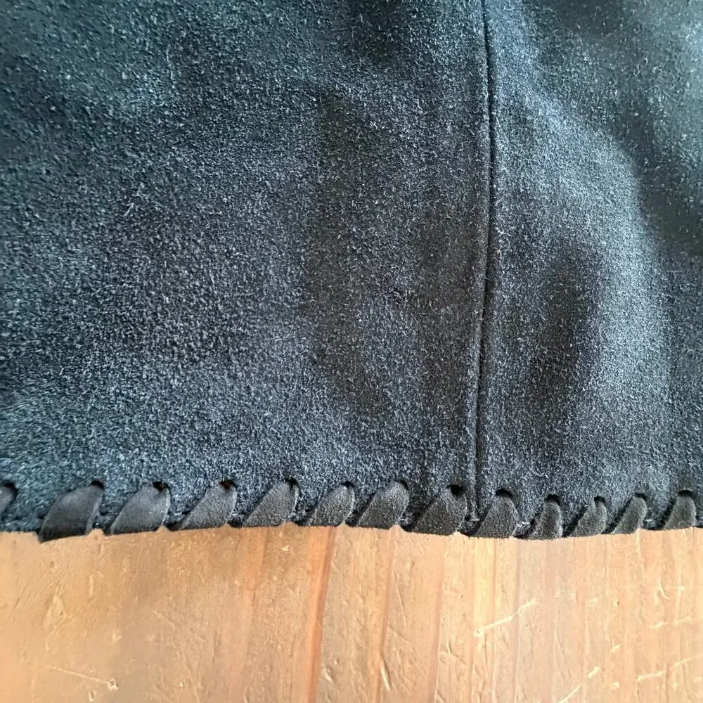 Free people Understated Leather Western Rachel Love Suede Vest nwt lg black